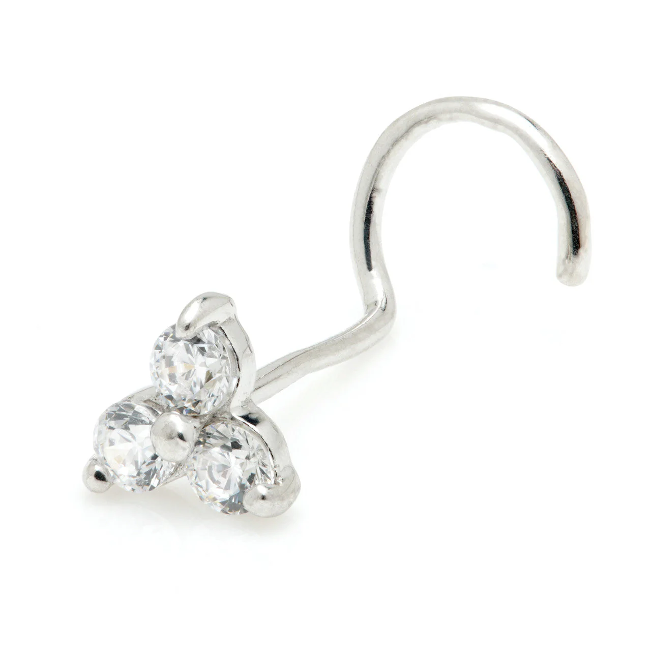 Aine Solid Gold Trinity Gem Nose Stud - Image 2