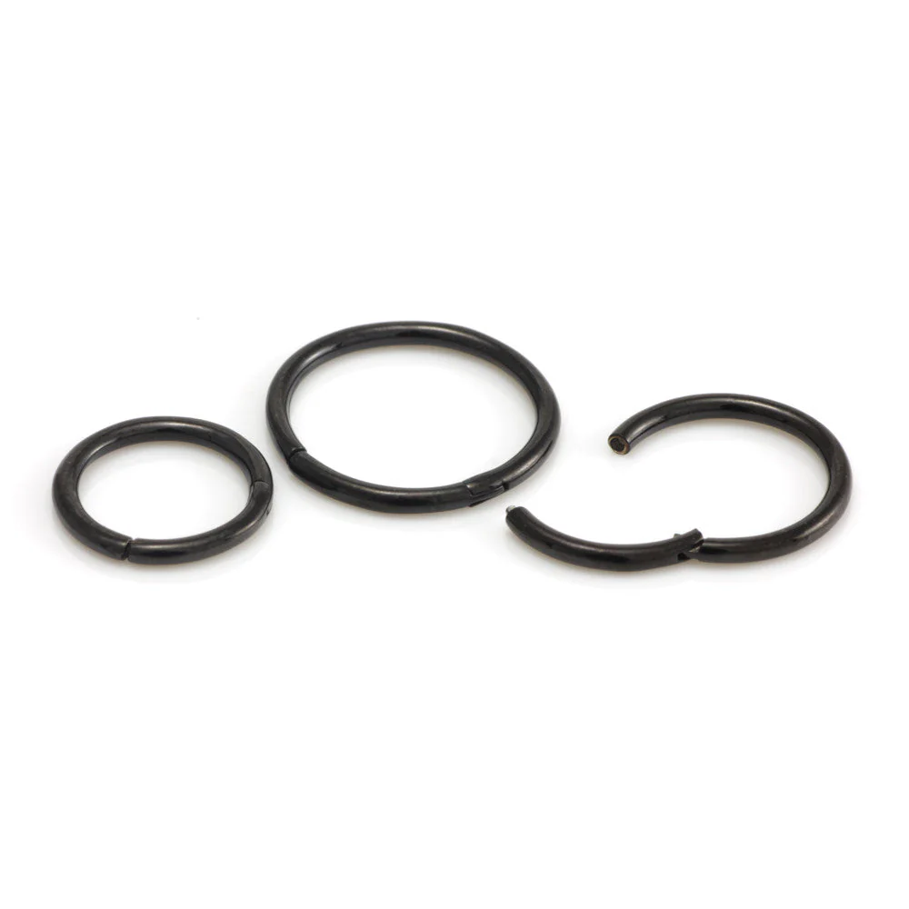 Black Steel Hinge Segment Ring - BKMM36-1.0-10