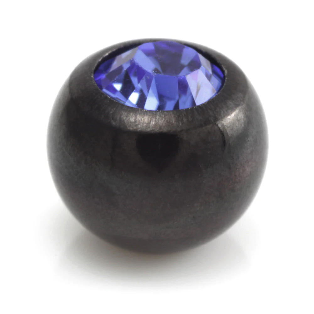 Evil Black Titanium External Thread Gem Ball - Image 3