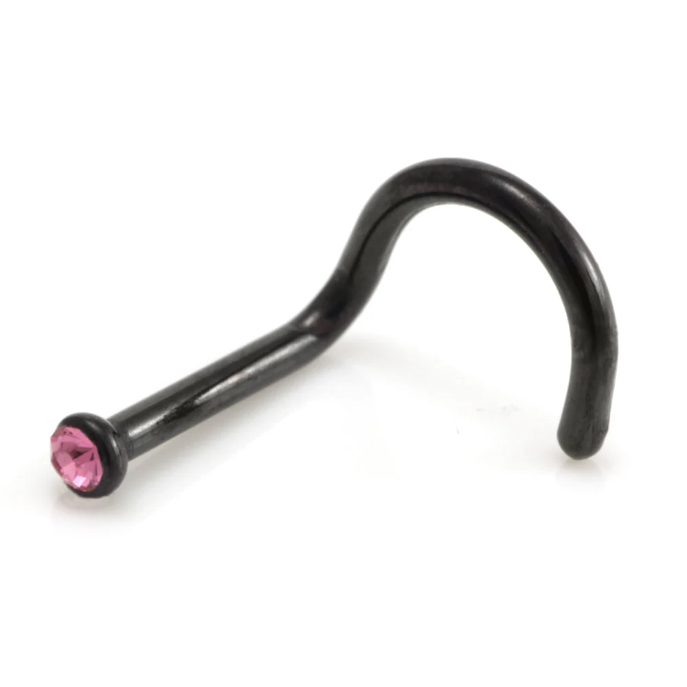 Evil Black Titanium Gem Nose Stud - Image 2