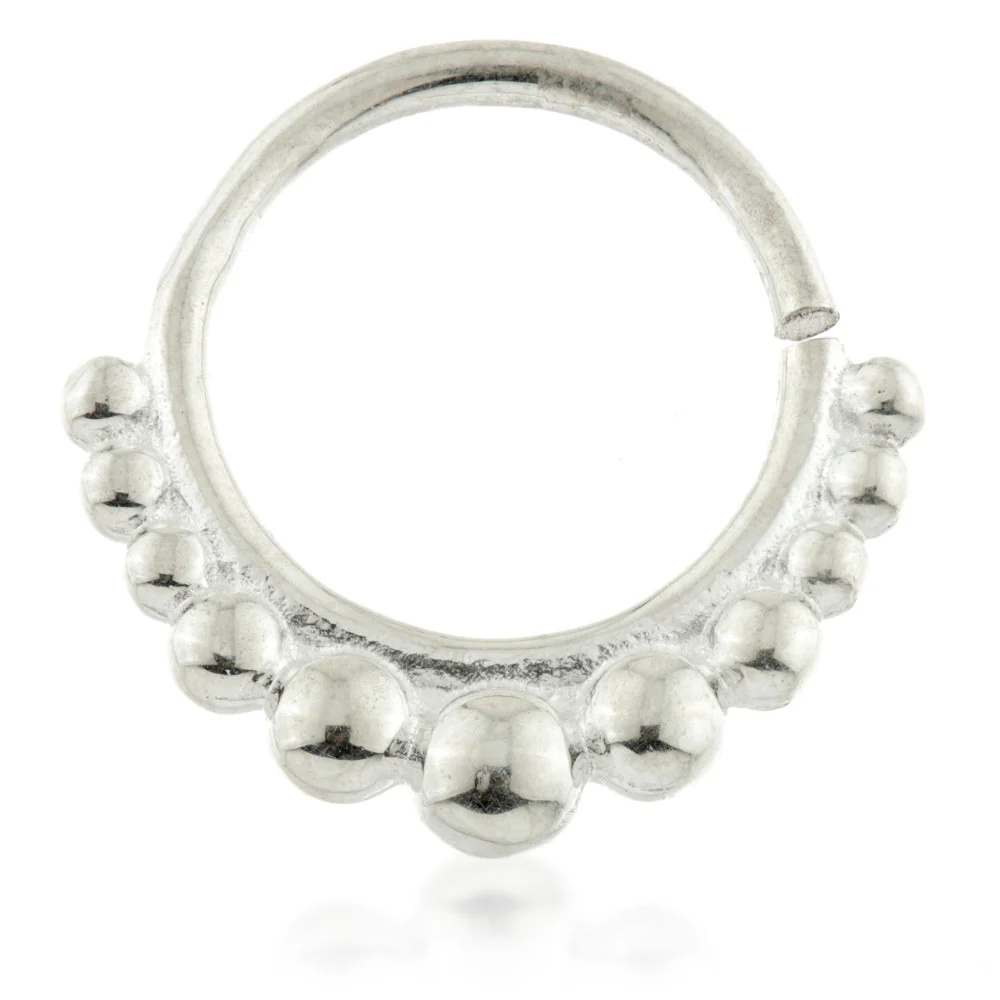 Graduated Dot Silver Open Ring - Image 2