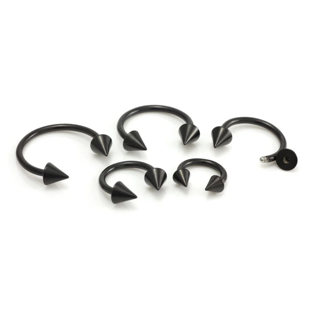 Injecto Black Circular Barbell with Cones 1.6mm-1