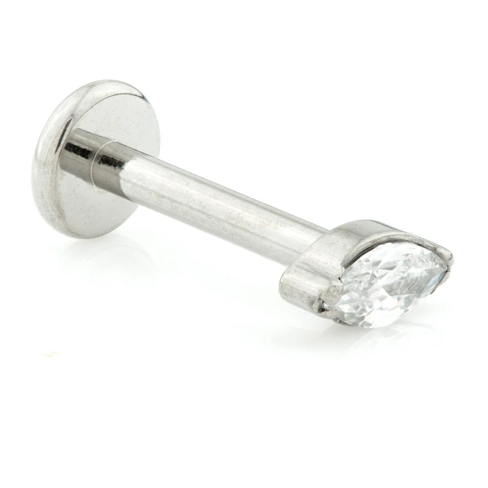 Internal Ti Labret with Marquise Gem Attachment