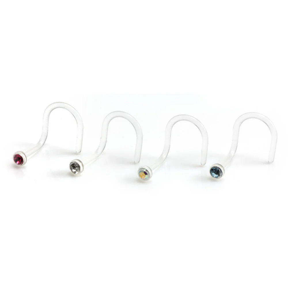 Jewelled Nose Stud-1.0-1.8-AB-CL
