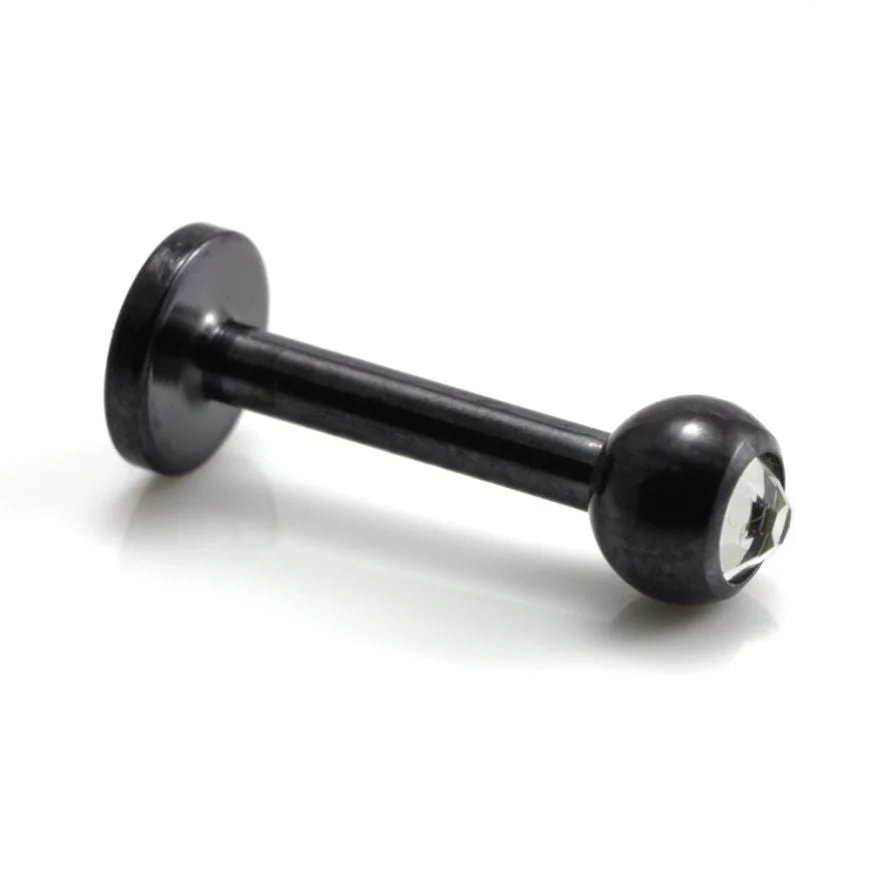PVD Black Ti Gem Labret