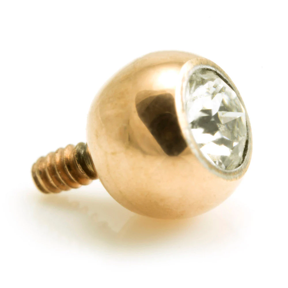 Rose Gold PVD Ti Internal Micro Gem Ball