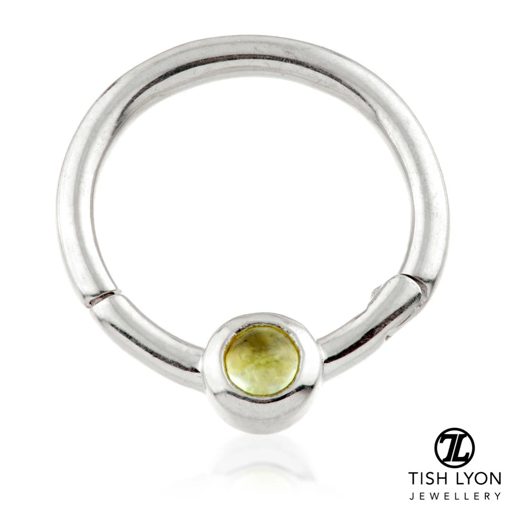 Solid 14ct Gold Peridot Hinge Ring