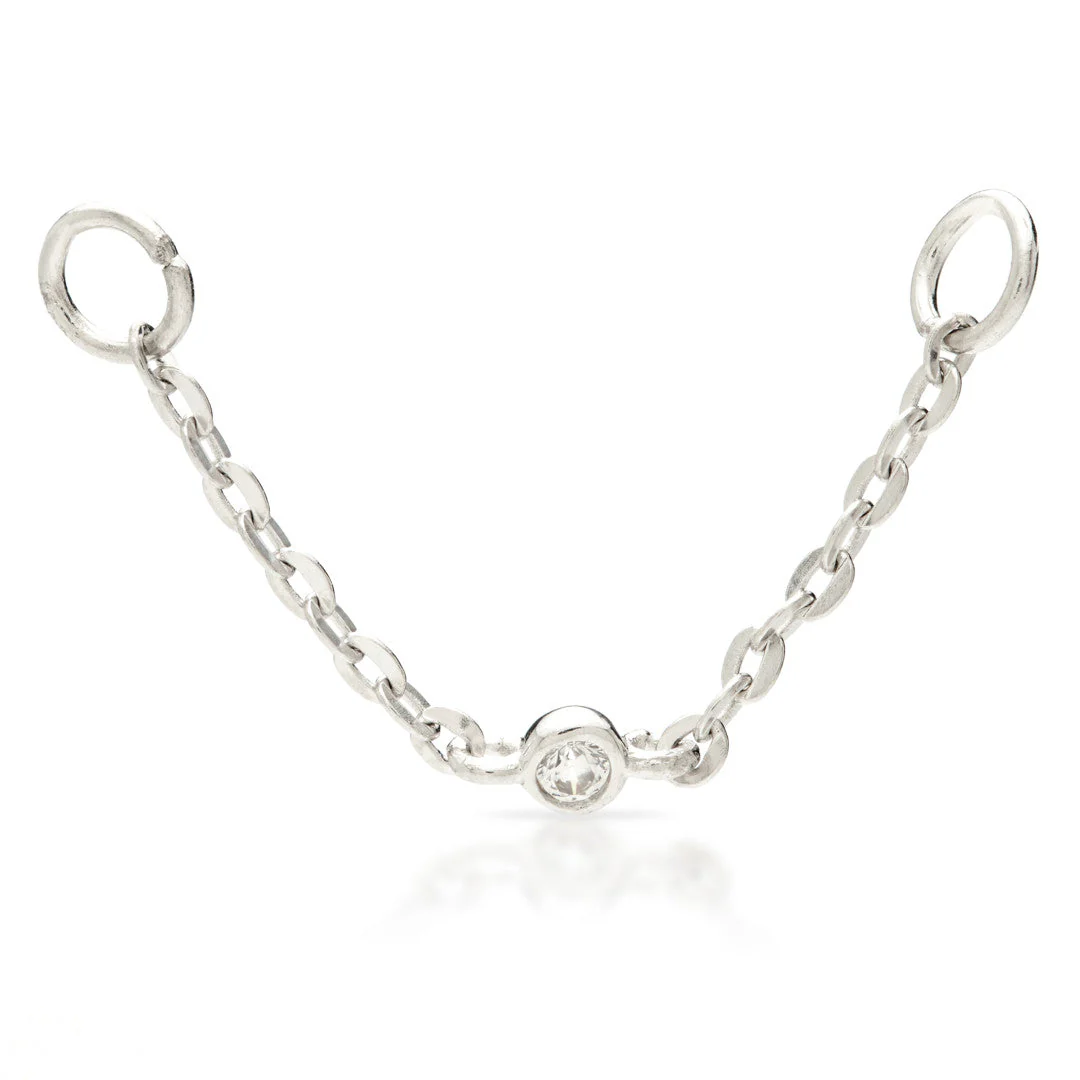 Solid Gold Hanging Chain with Gemstone