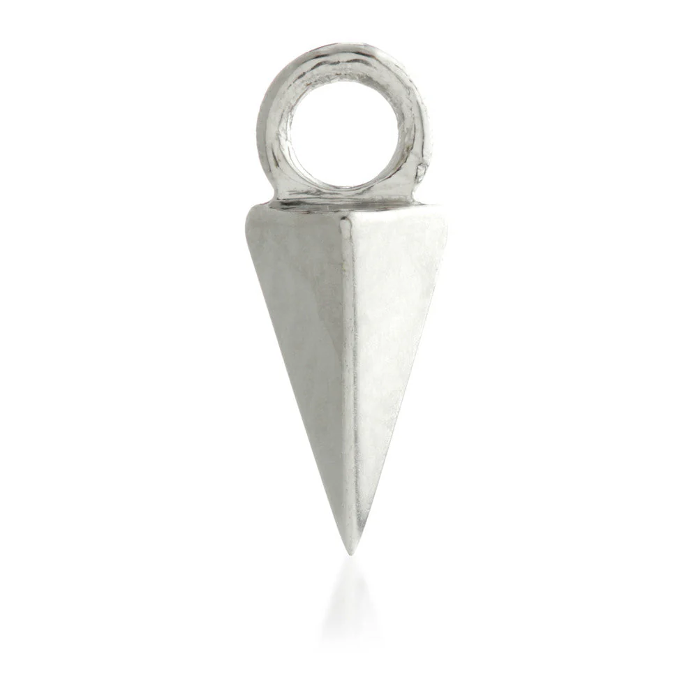 Solid Gold Pyramid Hoop Charm for Hinge Segment Ring