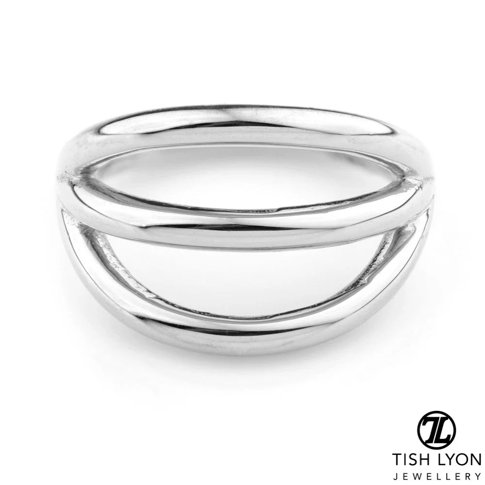 Solid Gold Triple Band Hinge Conch Ring