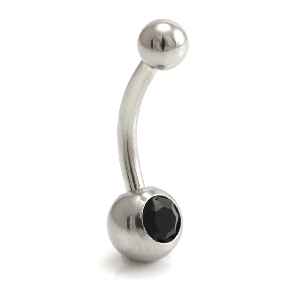 Steel External Thread Baby Jewelled Navel Bar - Image 10