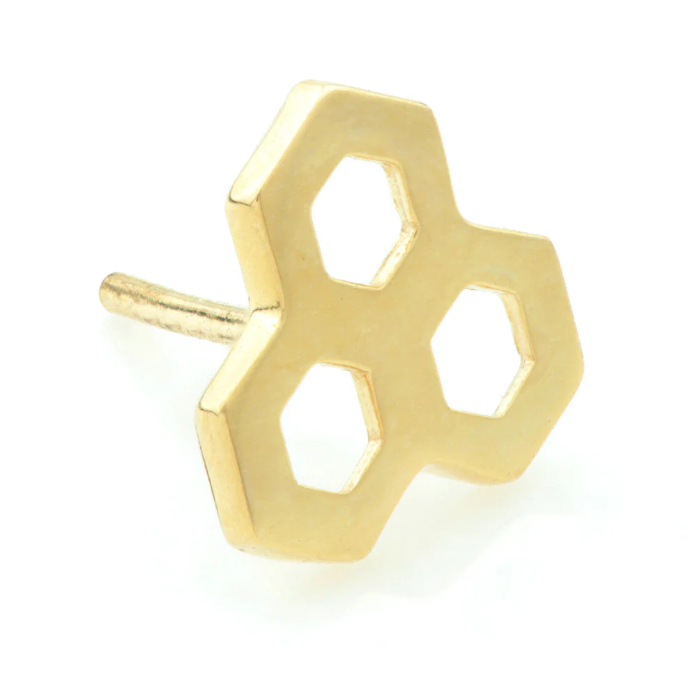 Sterile - TL - 14ct Gold Honeycomb Threadless Attachment (sold individually) - Image 2