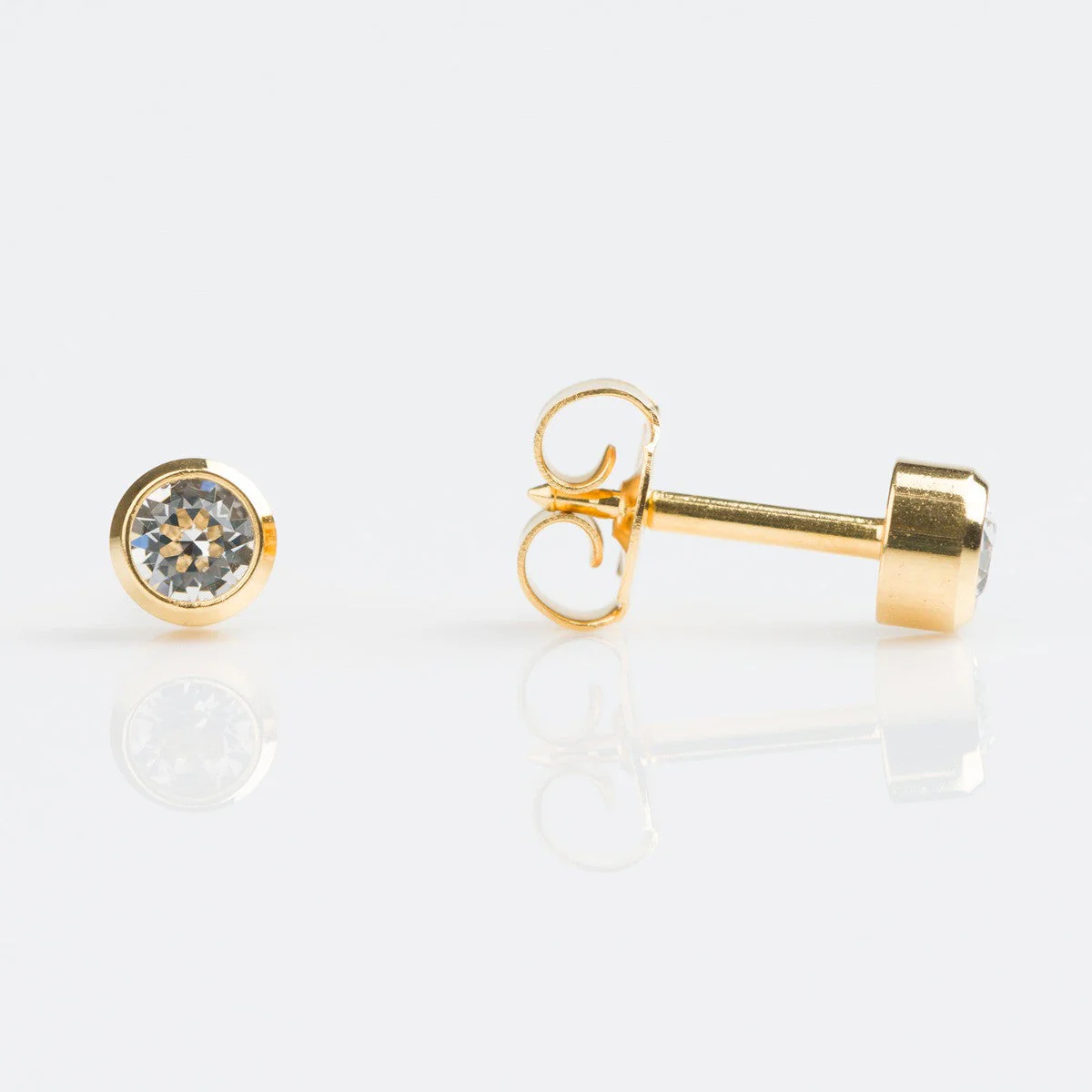 Studex Large Gold Plated Bezel April Studs - Pack of 12