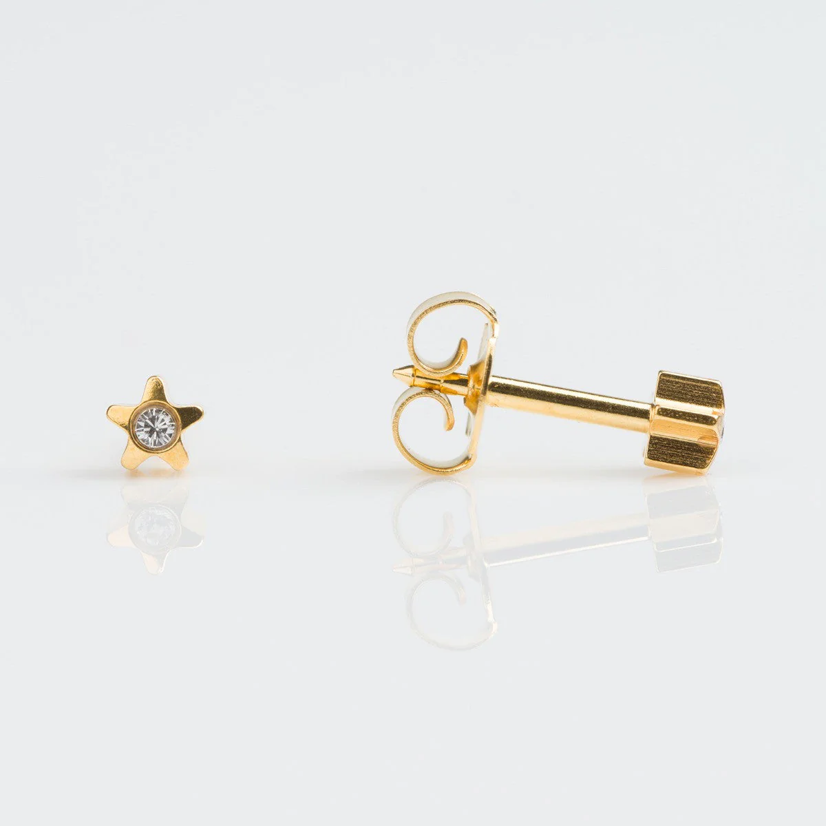 Studex Regular Gold Plated Crystal Star Studs - Pack of 12