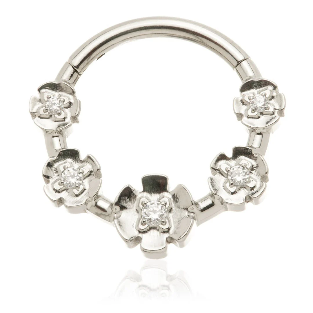 Ti Couture Flower Cluster Hinge Ring