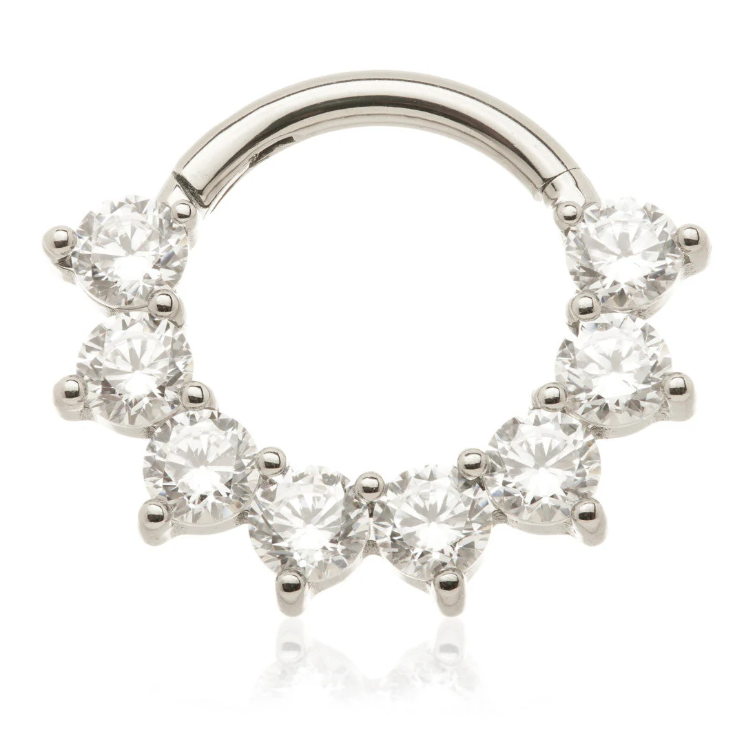 Ti Couture Forward Facing Round Gem Hinge Ring