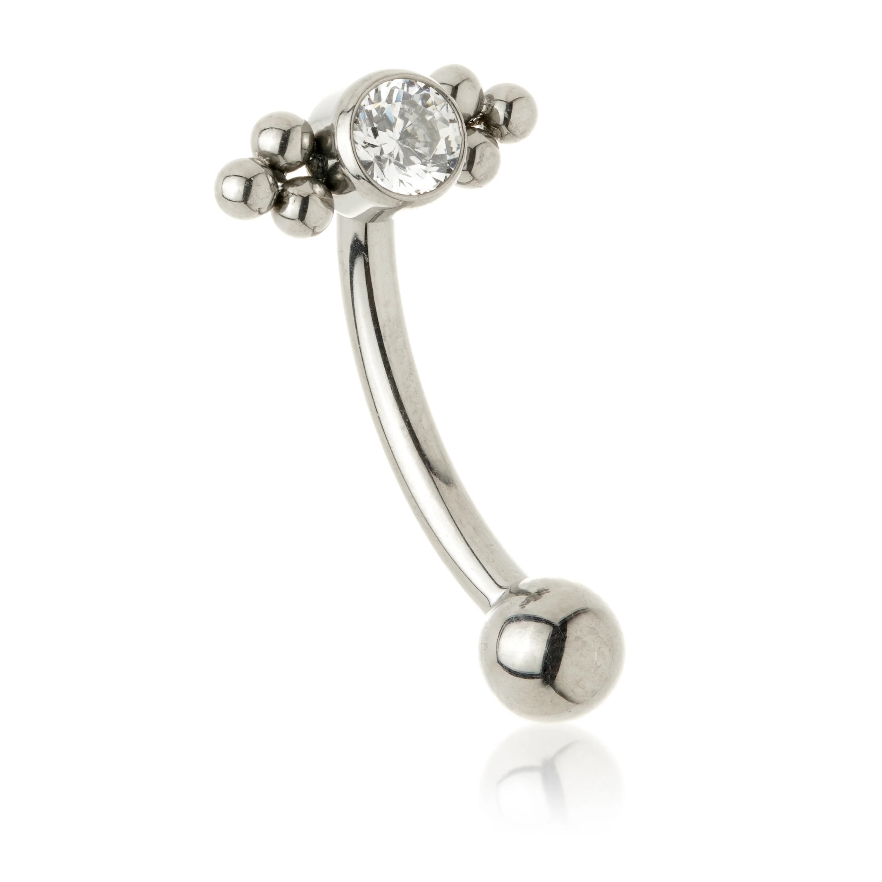Ti Internal Gem Dot Quad Rook Bar