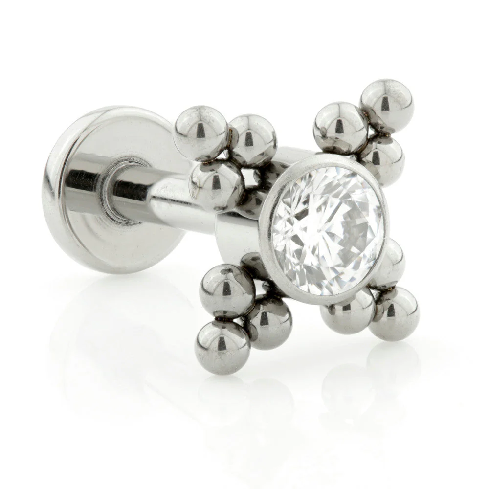 Ti Internal Labret with Gem 4 Triple Balls