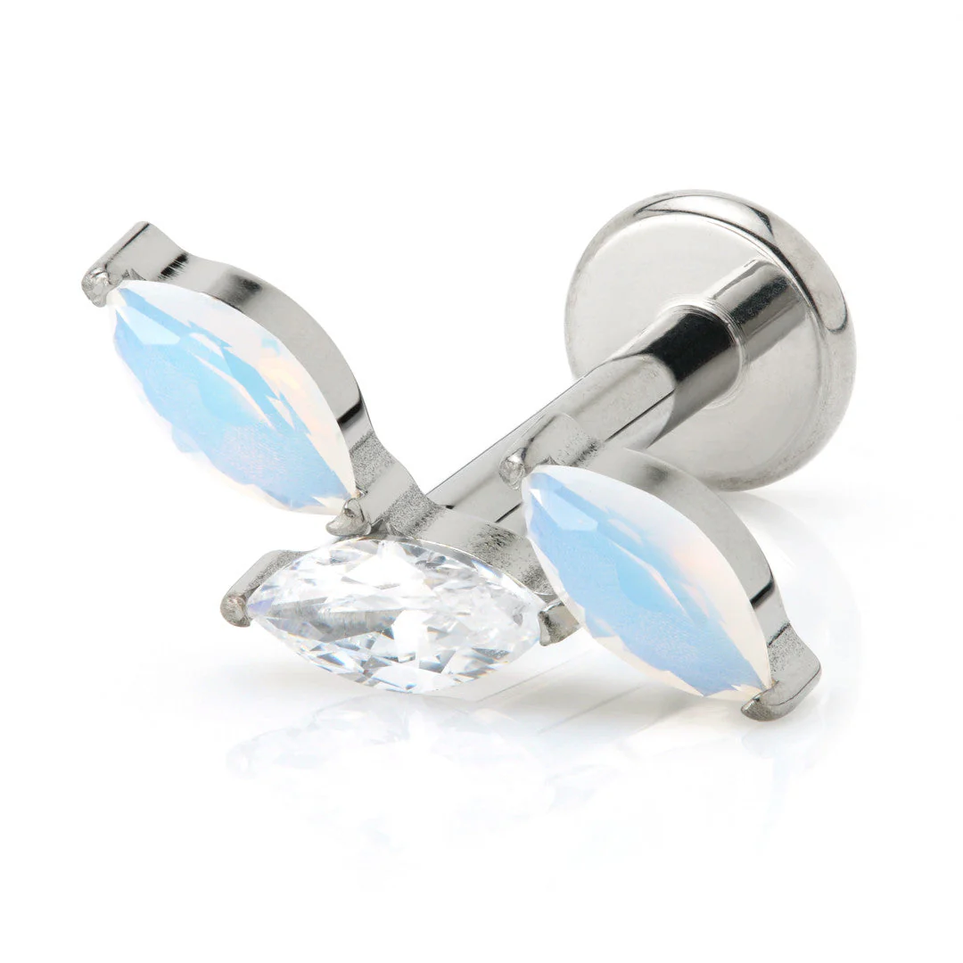 Ti Internal Opal & Gem Marquise Labret