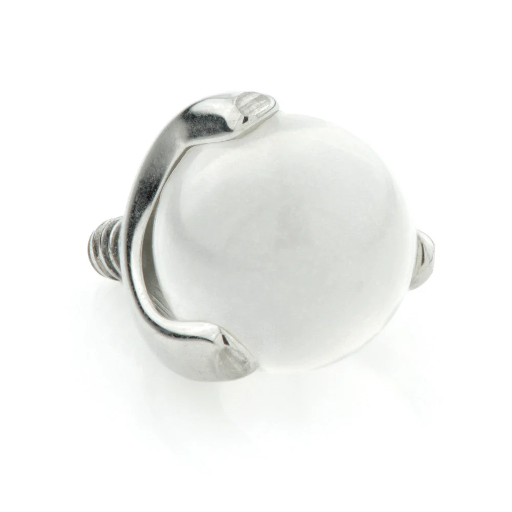 Ti Internal Prong Set with Moonstone Ball Attachment