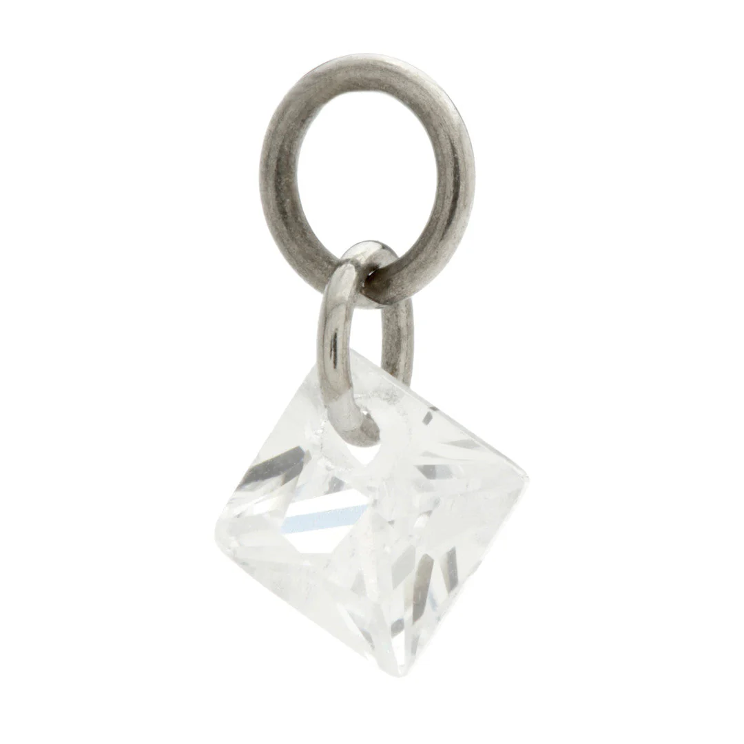 Ti Princess Cut Gem Charm Attachment