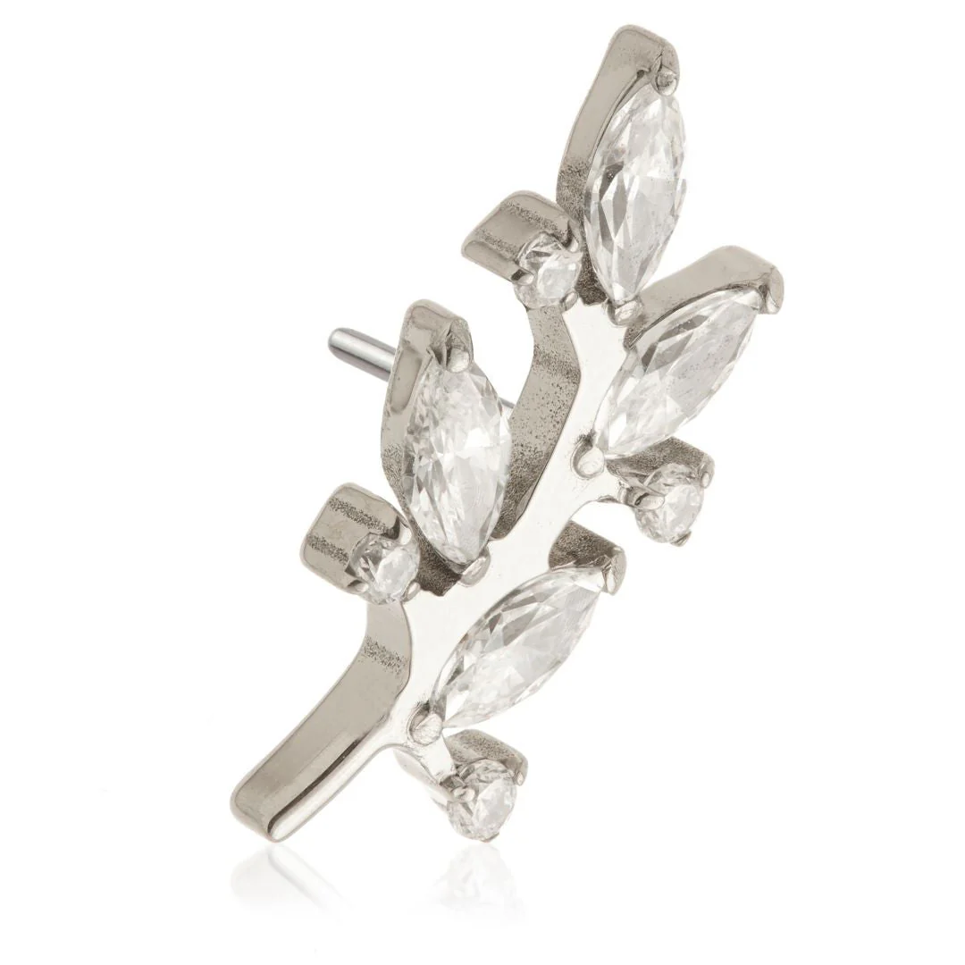 Ti Threadless Gem Leaf Attachment - Image 2