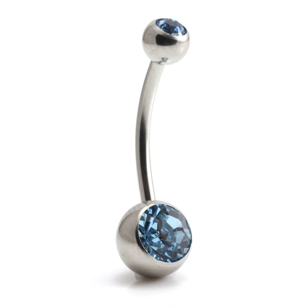 Titanium Baby External Thread Double Jewelled Navel - UK Made - Image 5
