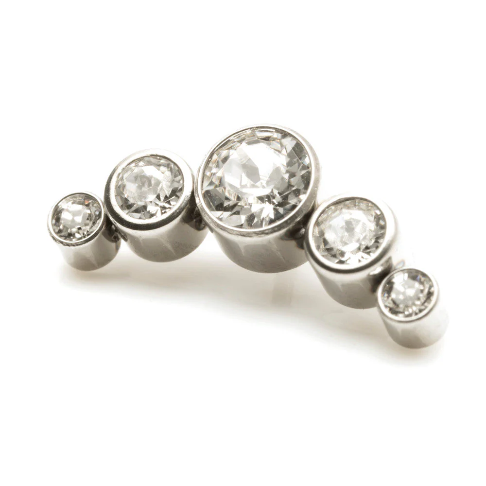 Titanium Internal Thread Gem Crescent