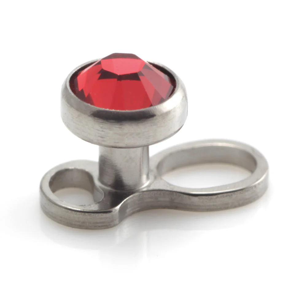 Titanium Internal Thread Micro Dermal Anchor with Gem Disk - Image 6