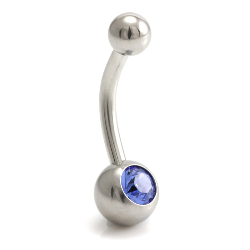 Titanium Internal Thread Single Jewelled Baby Navel - UK Made - Image 2