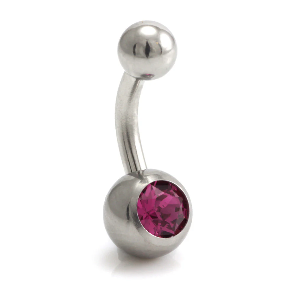 Titanium Internal Thread Single Jewelled Baby Navel - UK Made - Image 6