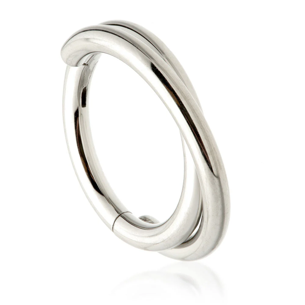 Titanium Side Twist Hinged Ring