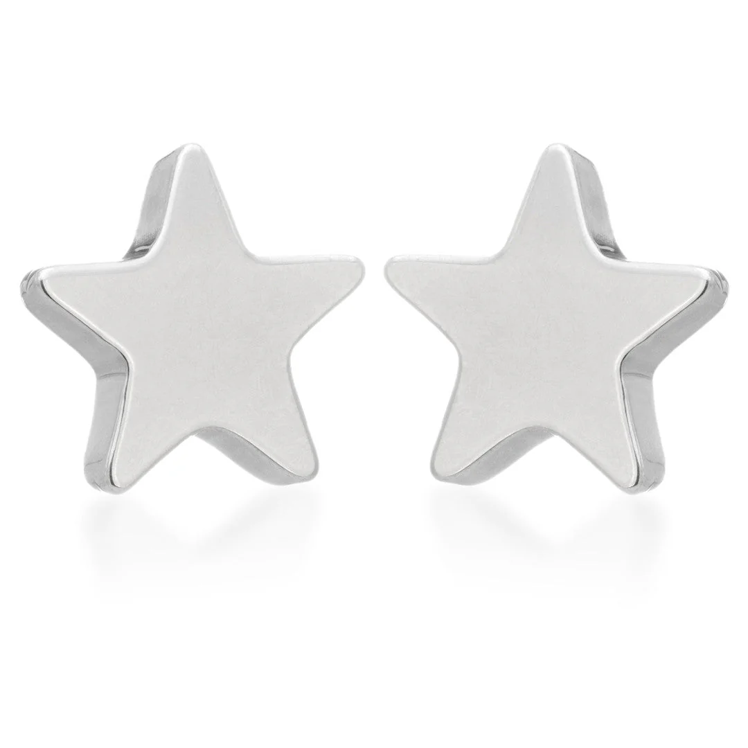Titanium Star Stud Earrings (Pair)