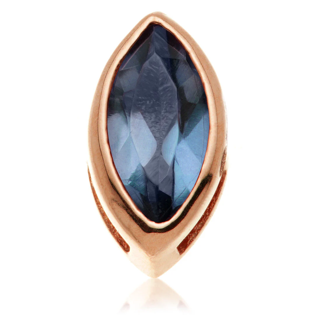 TL - 14ct Gold Internal Sapphire Marquise Attachment - Image 4