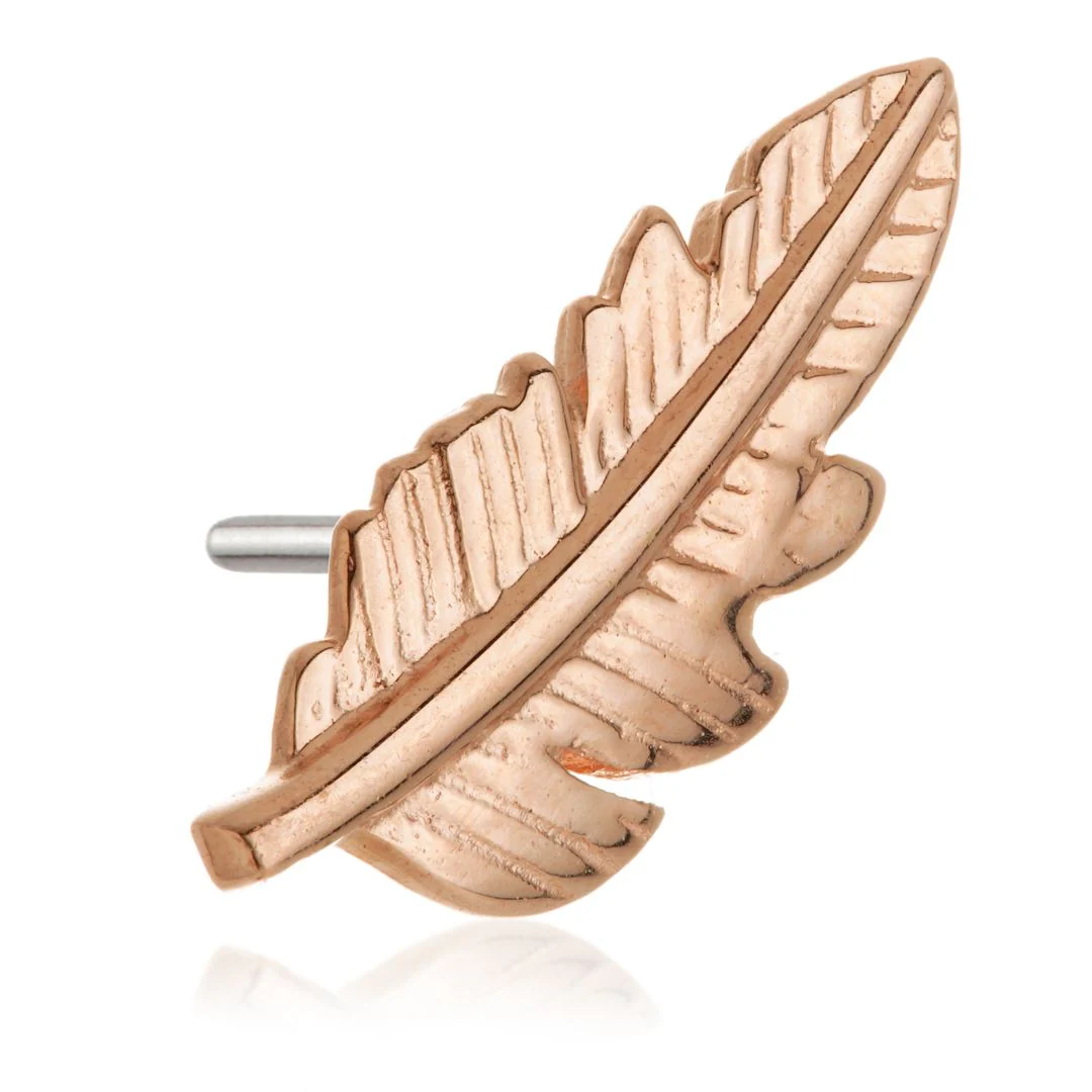 TL - 14ct Solid Gold Threadless Feather Attachment - Image 2
