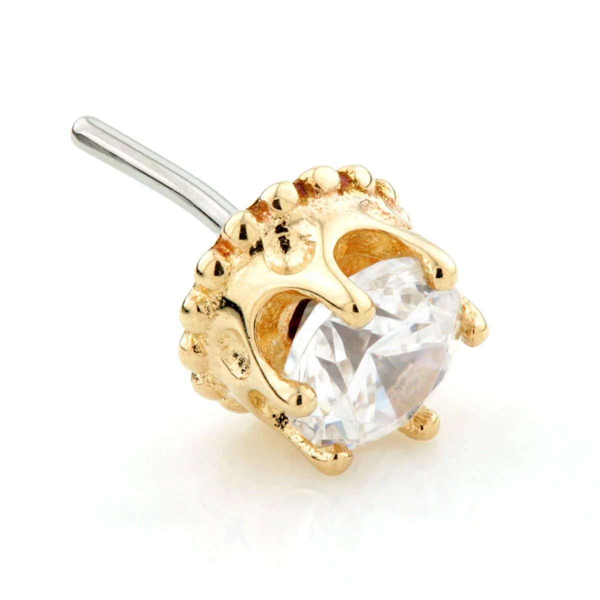 TL - 14ct Threadless Gold Crown Pin Attachment