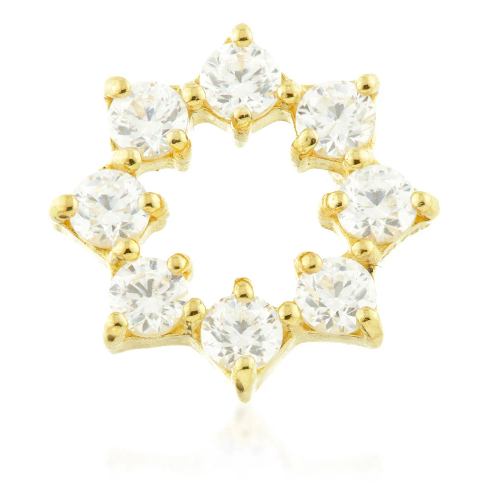 TL - 18ct Gold Swarovski Open Flower Charm for Hinge Ring