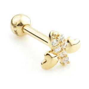 TL - 9 Carat Gold Jewelled Bee Cartilage Bar