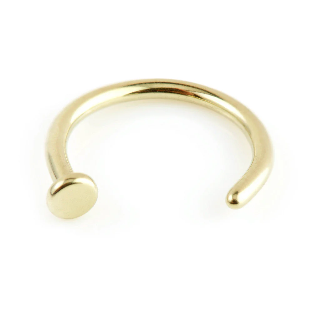 Zircon Gold Steel Open Nose Ring-1.0-10
